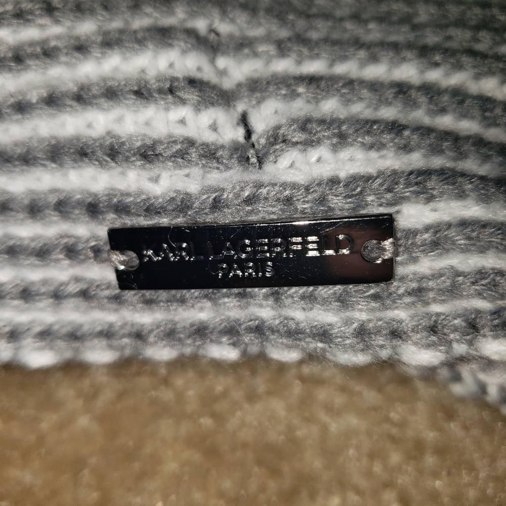 Karl Lagerfeld grayand white winter head band - Picture 2 of 3
